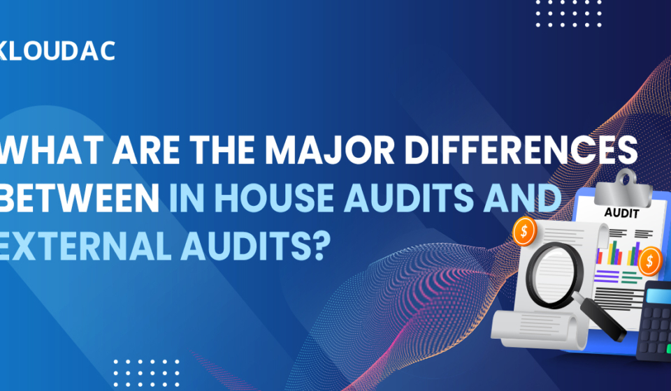 What are the major differences between in-house audits and external audits?
