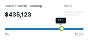 Smart growth tracking widget displaying sales performance—offered by Kloudac, a trusted accounting firm in Dubai for expert accounting services and financial reporting.