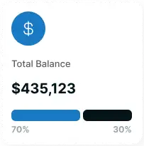 Real-time financial reporting widget displaying total balance—offered by Kloudac, a trusted accounting firm in Dubai for professional accounting services.
