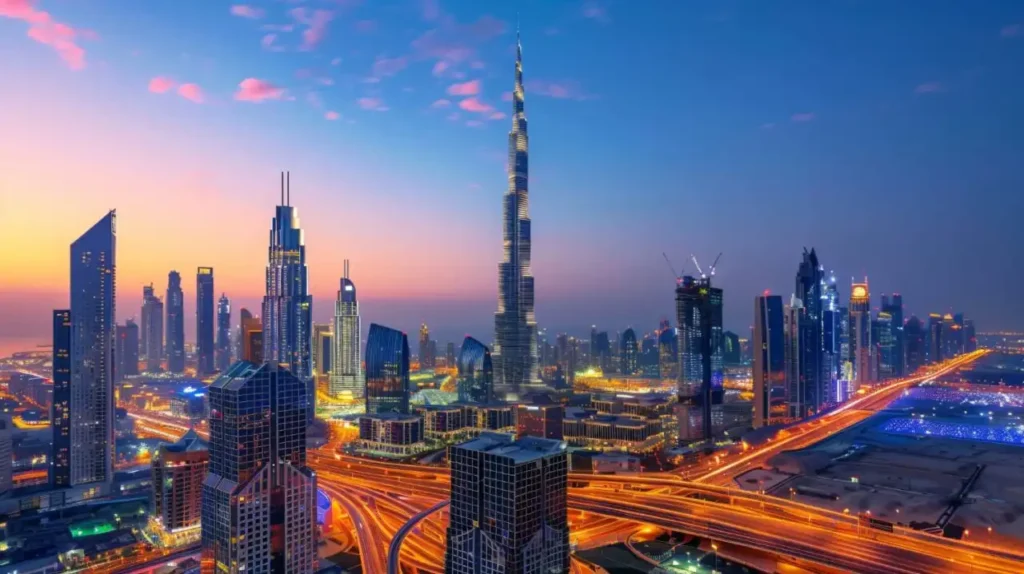 Iconic Dubai skyline representing the business setup and professional accounting services provided by Kloudac, a top-tier accounting firm in Dubai.