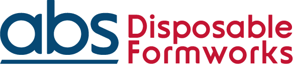 Logo for ABS Disposable Formworks a Kloudac client featuring the lowercase letters abs in blue underlined next to the words Disposable Formworks in red sans-serif type - - an accounting and business setup client